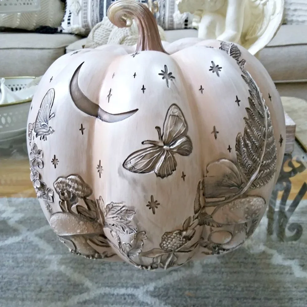 NEW! ENCHANTED Garden PUMPKIN DECOR Mushrooms STARS